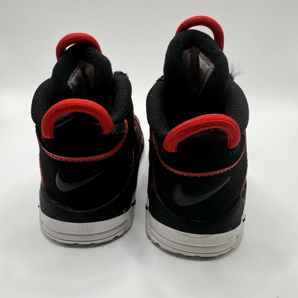 Nike Black Red Athletic Air‎ More Uptempo Boys Shoes Sneakers Size 6C Sports